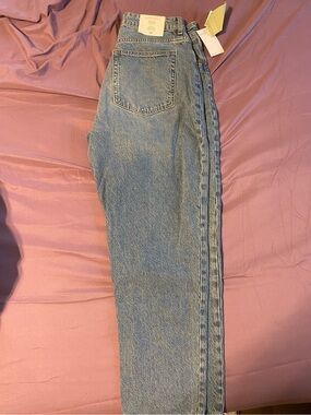 H&M Light Wash High-Rise Straight Leg Jeans